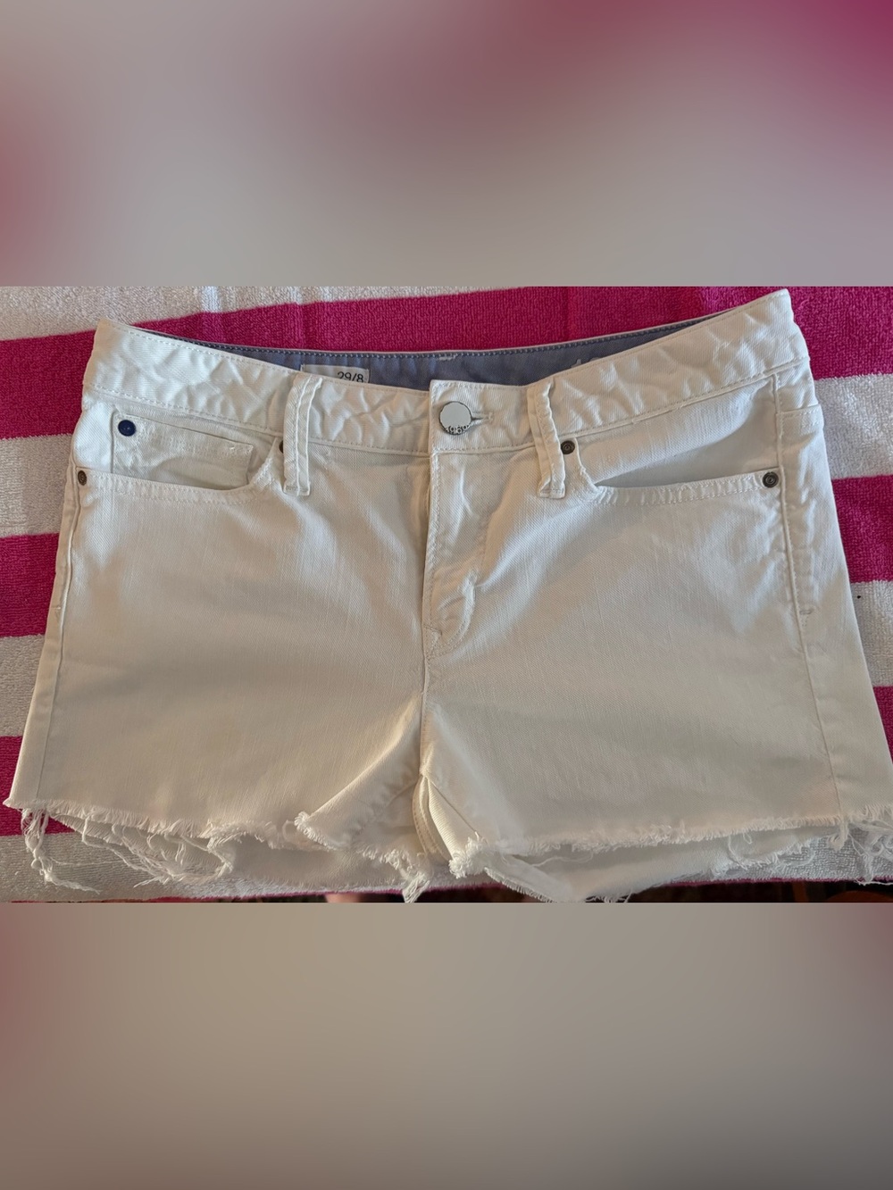 Gap 1969 Gap Sexy White Denim Cutoff Shorts Raw Frayed Hem Size 29/8